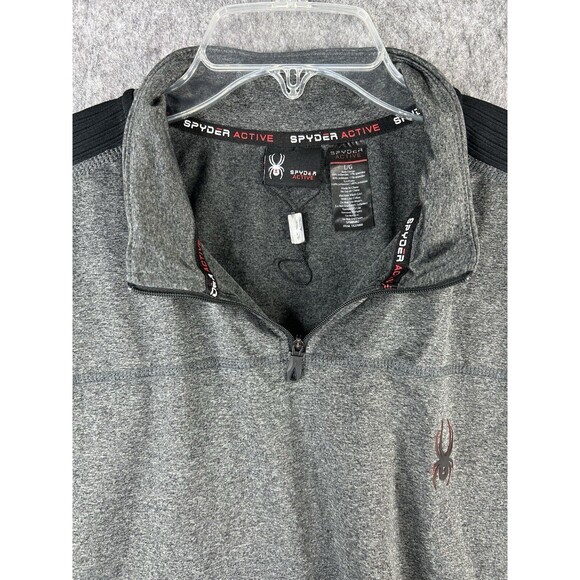 Spyder ProWB Active Shirt Men's L Gray 1/4 Zip Breathable Lightweight Stretch - Picture 9 of 10